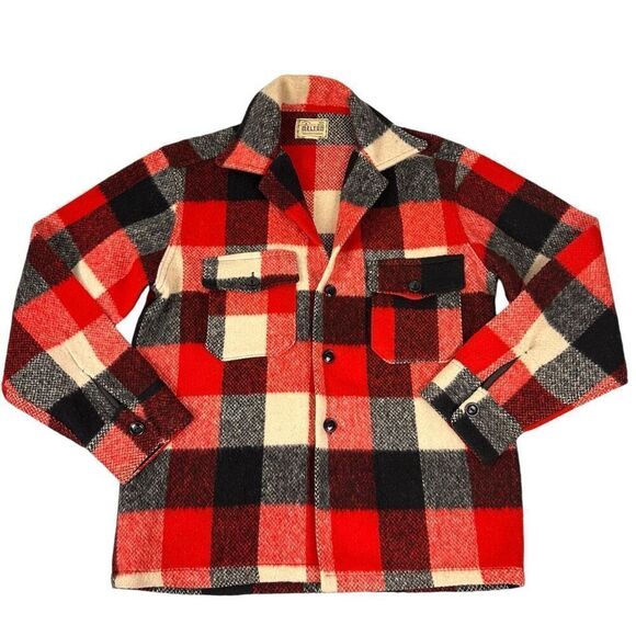 Vintage Mens Melton Wintermaster Wool Plaid Shirt Jacket Shacket - Picture 1 of 10
